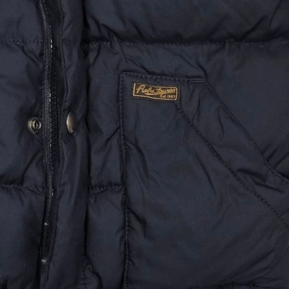 Polo Ralph Lauren Kids Puffer Jacket Navy Blue Red Down Fill Quilted 4/4T